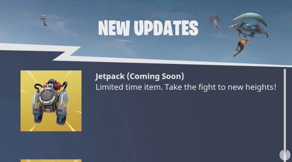 jetpacks llegan a Fortnite
