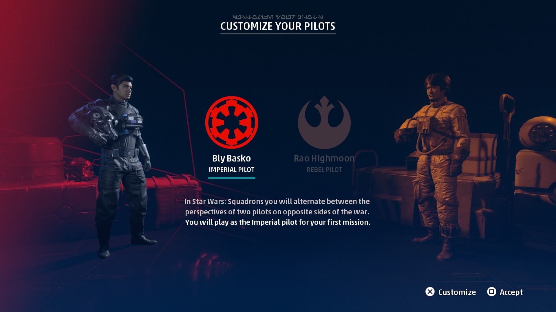 En el juego vamos a ser tanto piloto del imperio como de la nueva republica