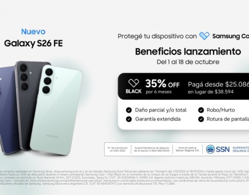Samsung lanza el Galaxy S26 FE en Argentina con beneficios exclusivos